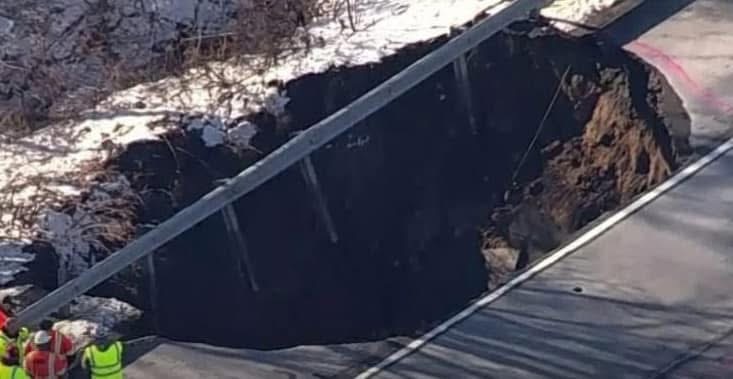 Large Sinkhole Shuts Down I-80 Eastbound 