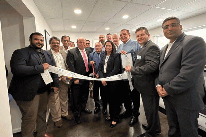 Parsippany-Troy Hills Council Vice President joins Dr. Chakilam in cutting the ribbon in celebration of the Grand Opening of Main Street Medical Providers