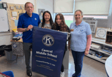 Kiwanis Club Leaders Visit Central Middle School Builders Club
